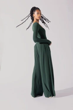 Go With The Flow Long Sleeve Jumpsuit - Pine -Popflex Store Go With The Flow Long Sleeve Jumpsuit Pine G1017 0020copy