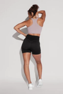 Supersculpt™ Seamless Midi Shorts - Black 4 Supersculpt™ Seamless Midi Shorts - Black -Popflex Store HookItUpCropTop SmokyLilac SSShort Black 0803 Edit