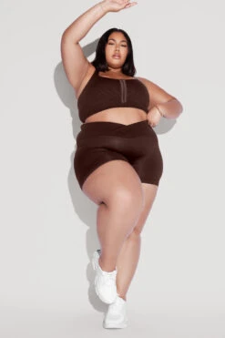 Crisscross Hourglass® Seamless Midi Shorts - French Roast 4 Crisscross Hourglass® Seamless Midi Shorts - French Roast -Popflex Store HookItUpCropTop CCHGShorts FrenchRoast 2297 Edit