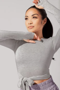 Bow Back Long Sleeve - Heather Grey -Popflex Store June7POPFLEXPhotoshootArleneOutfit21022 Edit 1 71027057 ab85 482f a01e f731538290bd