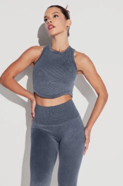 Let's Go Seamless Crop Top - Vintage Indigo 5 Let's Go Seamless Crop Top - Vintage Indigo -Popflex Store Let sGoCropTop SSLeggings vintageindigo 1418 Edit