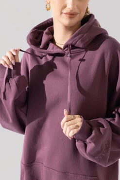 Long Cloud Hoodie - Deep Plum -Popflex Store Long Cloud Hoodie Plum B1002 0043copy