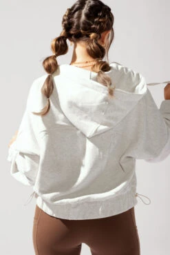 Half Zip Warm Up Hoodie - Light Heather Grey 3 Half Zip Warm Up Hoodie - Light Heather Grey -Popflex Store OPF1670 Edit