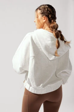 Half Zip Warm Up Hoodie - Light Heather Grey 6 Half Zip Warm Up Hoodie - Light Heather Grey -Popflex Store OPF1673 Edit