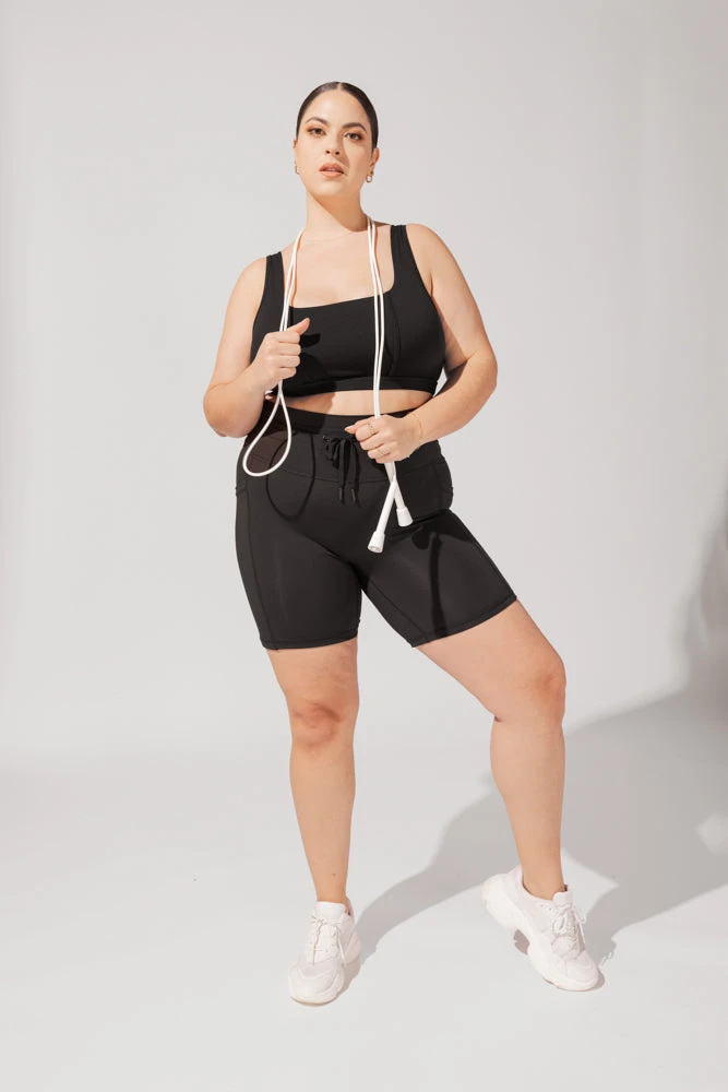 Cargo Biker Short with Pockets (Pet Hair Resistant) - Black Cargo Biker Short With Pockets (Pet Hair Resistant) - Black -Popflex Store OPF2043