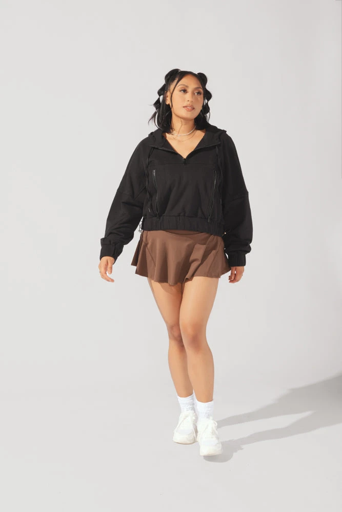 Half Zip Warm Up Hoodie - Black Half Zip Warm Up Hoodie - Black -Popflex Store OPF3579 Edit