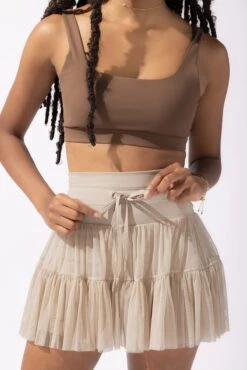 Pirouette Tiered Skort - Café Au Lait 5 Pirouette Tiered Skort - Café Au Lait -Popflex Store OPF4985