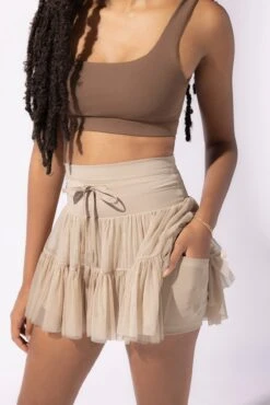 Pirouette Tiered Skort - Café Au Lait 4 Pirouette Tiered Skort - Café Au Lait -Popflex Store OPF4995 1