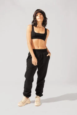 Best Seller 9 Cloud Rollover Sweatpant - Black