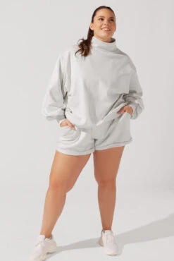 Ooey Gooey Mockneck Sweatshirt With Pockets - Light Heather Grey -Popflex Store OPF7060 Edit b55e044e 31c6 4b54 a4a0 89143b05bc31