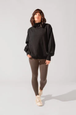 Ooey Gooey Mockneck Sweatshirt With Pockets - Black -Popflex Store OPF7142 Edit 3113fda8 aa33 40d7 a601 f2abc222691a