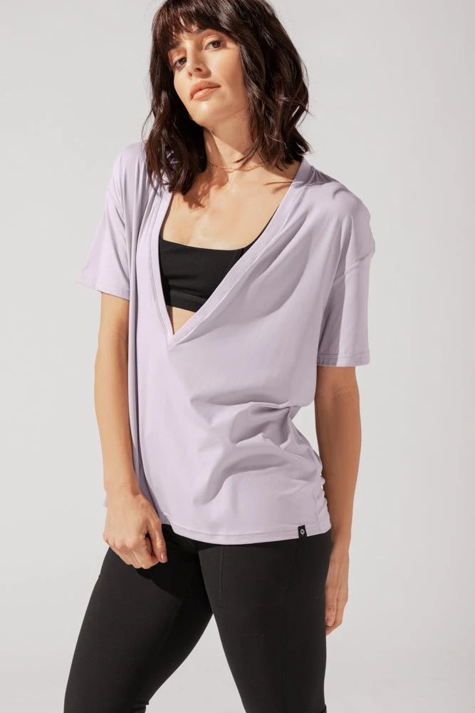 Daring Deep V Tee - Lilac Haze Daring Deep V Tee - Lilac Haze -Popflex Store OPF7570 Edit