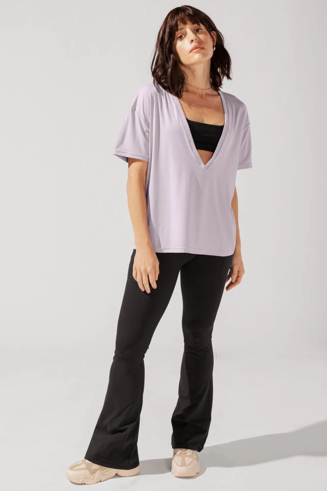 Daring Deep V Tee - Lilac Haze Daring Deep V Tee - Lilac Haze -Popflex Store OPF7616 Edit