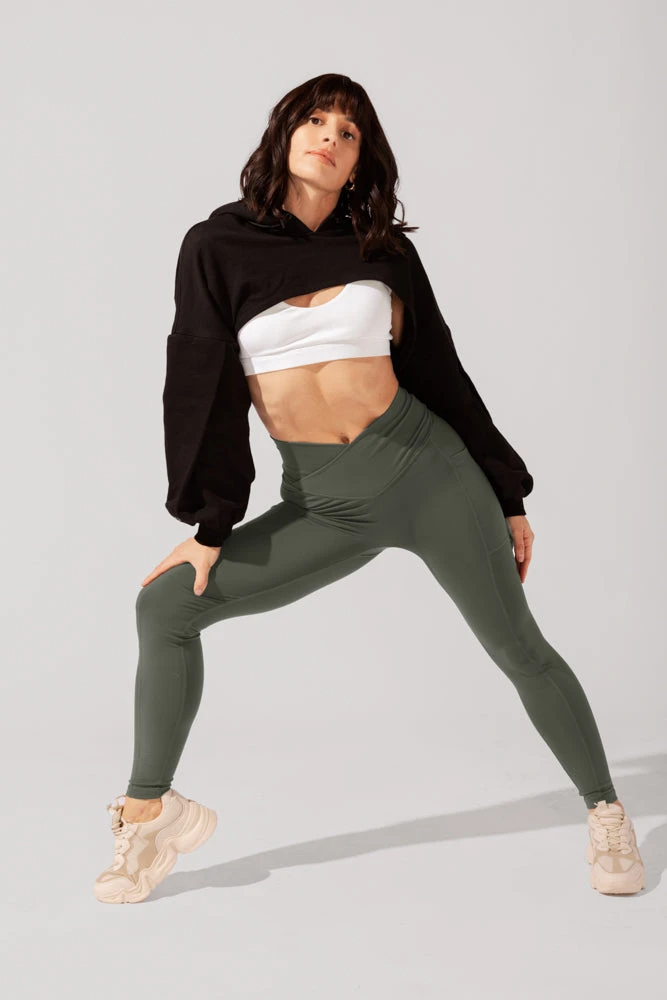 Crisscross Hourglass® Leggings with Pockets - Dark Sage Crisscross Hourglass® Leggings With Pockets - Dark Sage -Popflex Store OPF7867 Edit