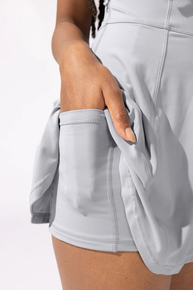 Matchpoint Workout Dress with Zipper - Blue Stone Matchpoint Workout Dress With Zipper - Blue Stone -Popflex Store OPF8709 Edit