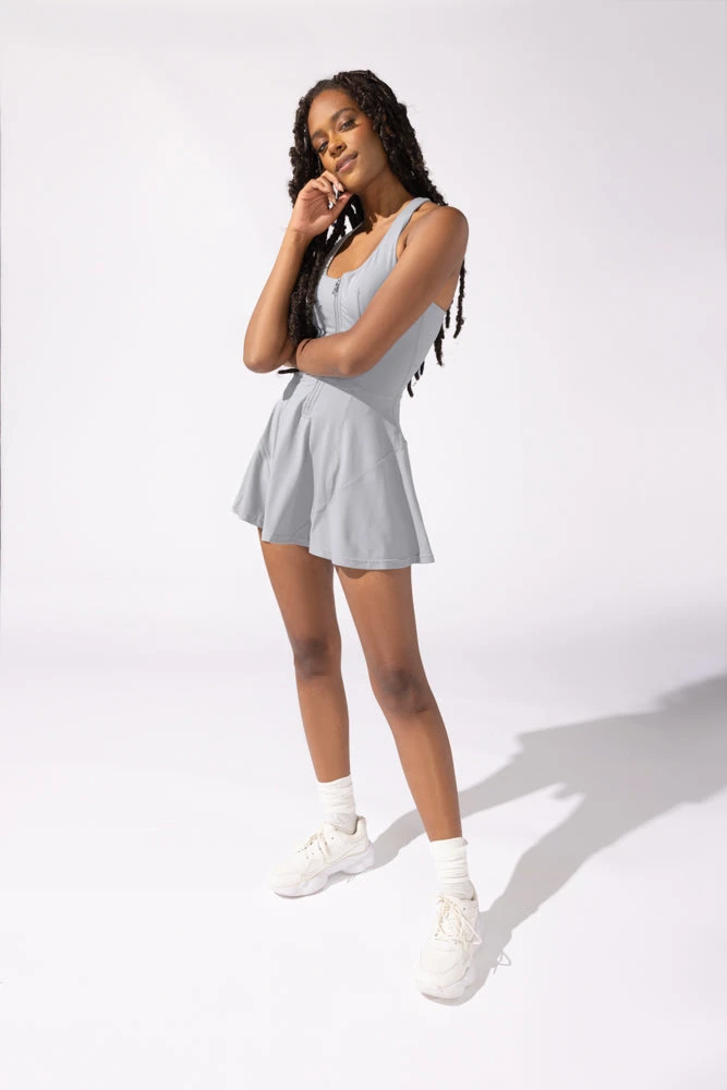 Matchpoint Workout Dress with Zipper - Blue Stone Matchpoint Workout Dress With Zipper - Blue Stone -Popflex Store OPF8776 Edit