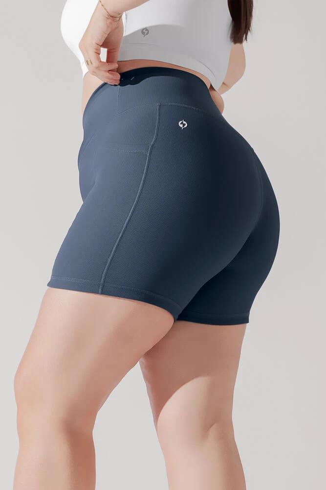 Crisscross Hourglass® Midi Shorts with Pockets (Ribbed) - Navy Crisscross Hourglass® Midi Shorts With Pockets (Ribbed) - Navy -Popflex Store OntheGoCorsetCrop lightsand 1047 0058 Edit 1