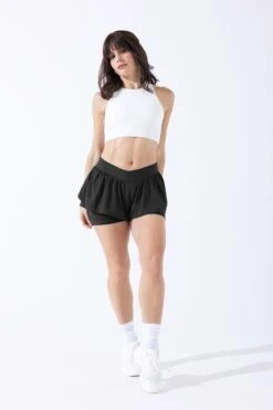 On The Run Ruffle Short - Black