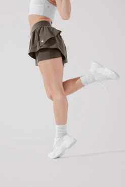 On The Run Ruffle Short - Deep Olive -Popflex Store OntheRunRuffleShort BlackOlive 4017 1235 Edit 4b2710f2 3c1f 470f 9396 e5154bc696fb