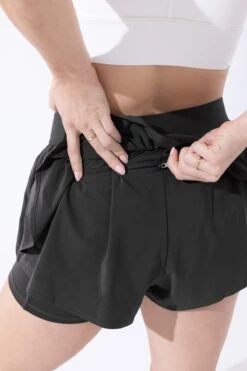 On The Run Ruffle Short - Black -Popflex Store OntheRunRuffleShort BlackOlive 4017 1306 1