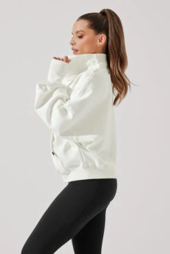 Ooey Gooey Half Zip Sweater - Almond Milk -Popflex Store OoeyGooeyHalfZip AlmondMilk E1016 2753 Edit