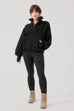 Ooey Gooey Half Zip Sweater - Black -Popflex Store OoeyGooeyHalfZip Black E1016 2208 Edit