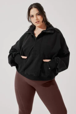 Ooey Gooey Half Zip Sweater - Black -Popflex Store OoeyGooeyHalfZip Black E1016 3269 Edit