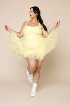 Corset Pirouette Dress - Buttercream -Popflex Store PirouetteDress FrenchButtercream F1000 01473