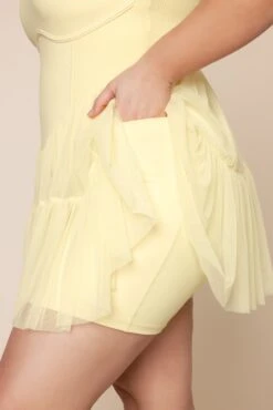 Corset Pirouette Dress - Buttercream -Popflex Store PirouetteDress FrenchButtercream F1000 01553 Edit