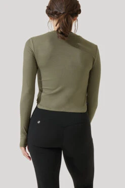 Refine Long Sleeve Top - Dark Olive -Popflex Store Refine Long Sleeve Top Dark Olive B1013 3135