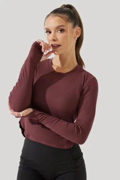 Front Page -Popflex Store Refine Long Sleeve Top Desert Clay B1013 0921