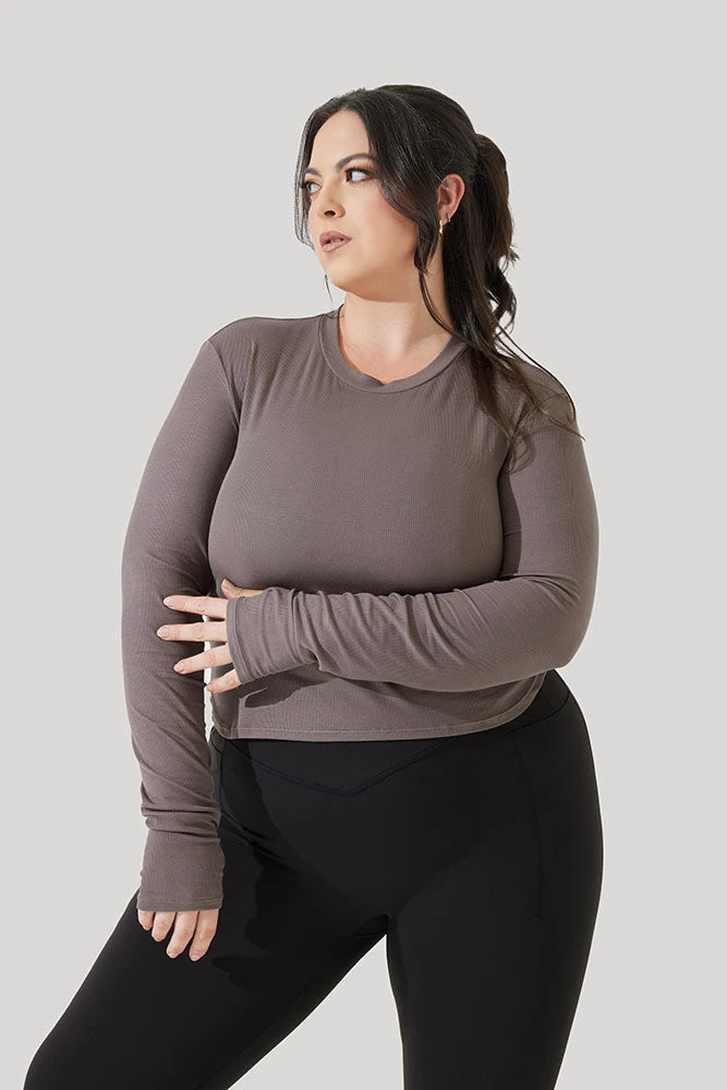 Refine Long Sleeve Top - Woodland Taupe Refine Long Sleeve Top - Woodland Taupe -Popflex Store Refine Long Sleeve Top Iron B1013 1392