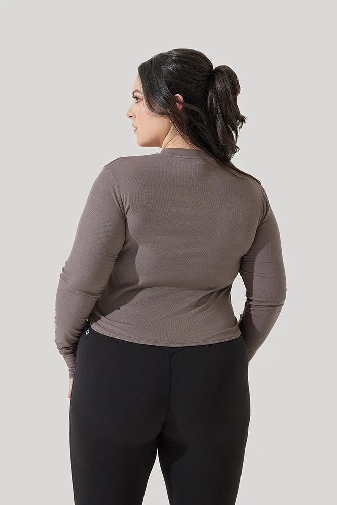 Refine Long Sleeve Top - Woodland Taupe Refine Long Sleeve Top - Woodland Taupe -Popflex Store Refine Long Sleeve Top Iron B1013 1419