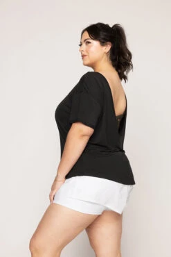 Reversible Deep V Tee - Black -Popflex Store Reversible Deep V Tee Black B1015 01296