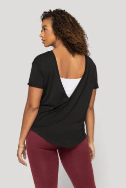 Reversible Deep V Tee - Black -Popflex Store Reversible Deep V Tee Black B1015 01564