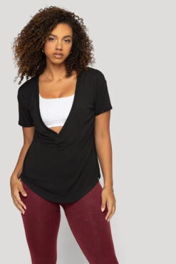 Reversible Deep V Tee - Black -Popflex Store Reversible Deep V Tee Black B1015 01566