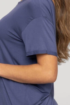 Reversible Deep V Tee - Nightshade Blue -Popflex Store Reversible Deep V Tee Nightshade Blue B1015 00311