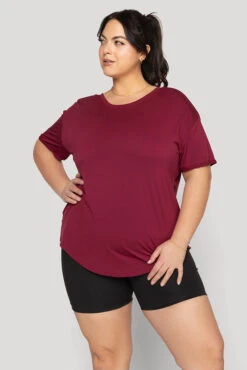 Reversible Deep V Tee - Sangria -Popflex Store Reversible Deep V Tee Sangria B1015 02908