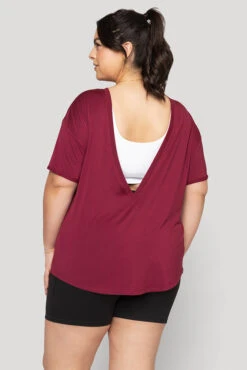 Reversible Deep V Tee - Sangria -Popflex Store Reversible Deep V Tee Sangria B1015 02913