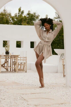 I Need A Vacation Shirt Dress With Pockets - Sand Dune -Popflex Store SamaraOutfit1 42252 Edit 912179ed 25cb 419c a6c4 d33254a2a29e