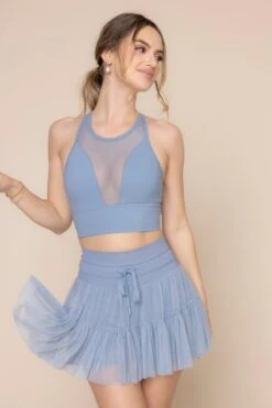 Pirouette Tiered Skort - Blue Storm -Popflex Store StellarBra 1400 PirouetteSkort BlueStorm 6064 03118