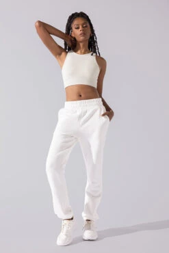 Sweat Sesh Crop Top - Cream -Popflex Store Sweat Sesh Long Bra Cream A1004 0507