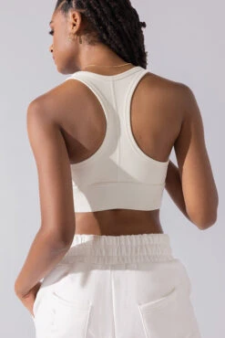 Sweat Sesh Crop Top - Cream -Popflex Store Sweat Sesh Long Bra Cream A1004 0535