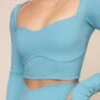 Sweetheart Long Sleeve Crop Top - Oasis