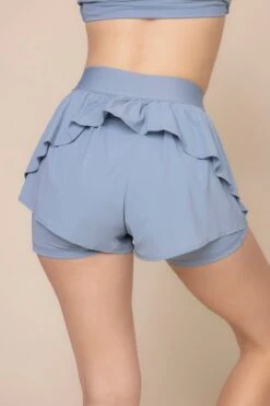 On The Run Ruffle Short - Blue Storm -Popflex Store SweetheartLongSleeveCropTop 2022 RuffleShort BlueStorm 4017 02696