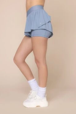 On The Run Ruffle Short - Blue Storm -Popflex Store SweetheartLongSleeveCropTop 2022 RuffleShort BlueStorm 4017 02705