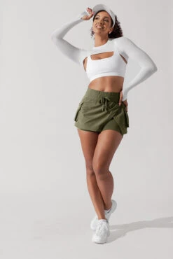 Hiking Superskort™ - Dark Olive -Popflex Store TakeAHikeSkort DarkOlive 8001 1776 Edit