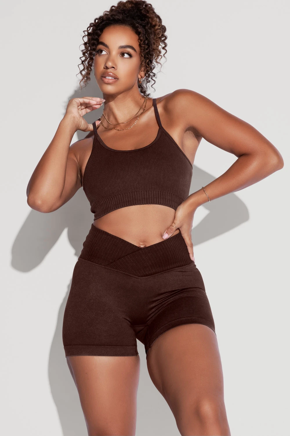 What's the Scoop Seamless Bra - French Roast What's The Scoop Seamless Bra - French Roast -Popflex Store What stheScoopBra CCHGShorts FrenchRoast 1883 Edit