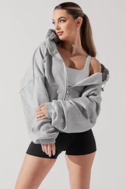 Zip Cloud Hoodie - Heather Grey -Popflex Store ZipCloudHoodie HeatherGrey 5002 0248 Edit