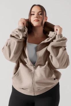 Zip Cloud Hoodie - Taupe -Popflex Store ZipCloudHoodie Taupe 5002 0004 Edit